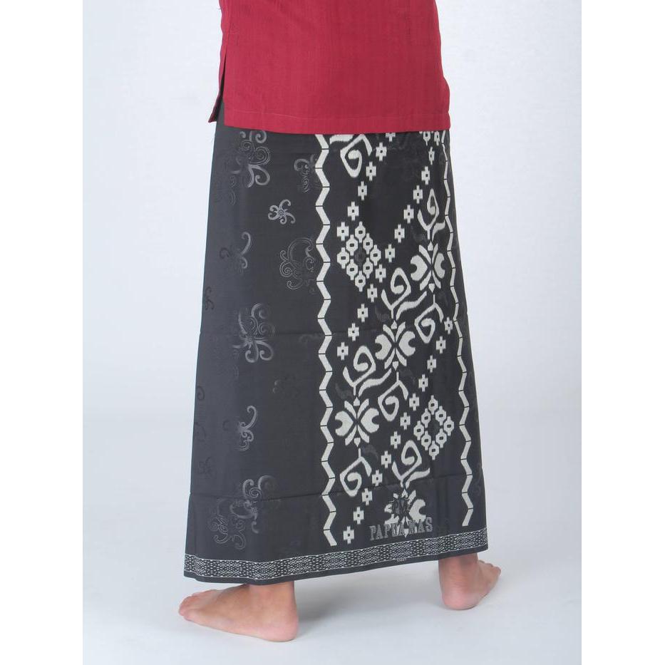 Stok Baru (BONUS DUS) Sarung Halus Muslim HITAM PAPUA MAS Motif Art.55720