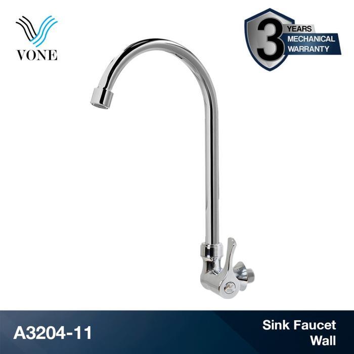 Toto - Vone Kran Cuci Piring Angsa Keran Sink Dapur Tanam Tembok Plastik Abs Chrome