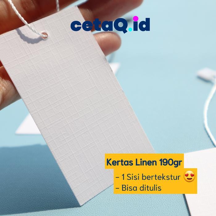 [READY STOCK] Hang Tag Polos Kertas Linen FREE Tali Hangtag, / Label Hangtag Polos Putih Tag Baju