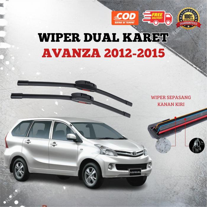 Wiper Double Mobil Avanza 2012-2015 Isi 2 Pcs Kiri dan Kanan - Wiper Dual Karet - WIper Mobil Avanza
