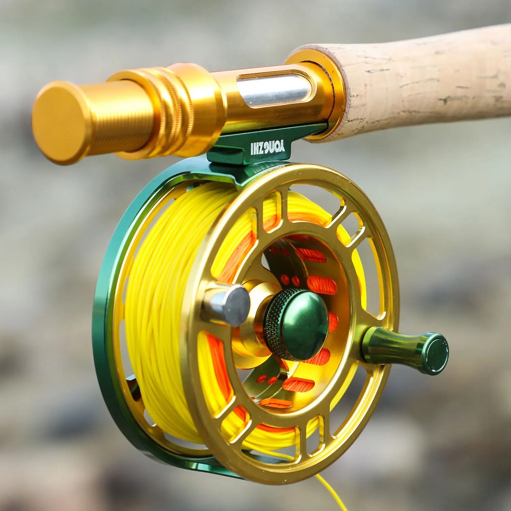 Sougayilang Fly Fishing Rods and Reels 5-sections Carbon Rod 5/6 Reels for Trout Perch Fishing