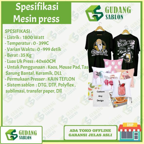 MESIN PRESS KAOS SLIDING 40X60 / HOT PRESS SLIDING