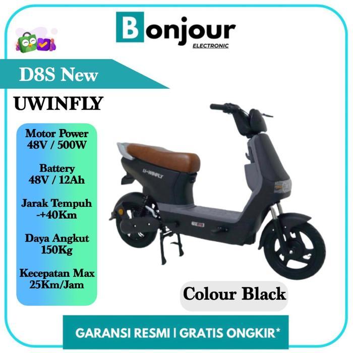 Sepeda Listrik Uwinfly D8S D8 Selis Uwinfly D8S Pengganti DF8 [Black]