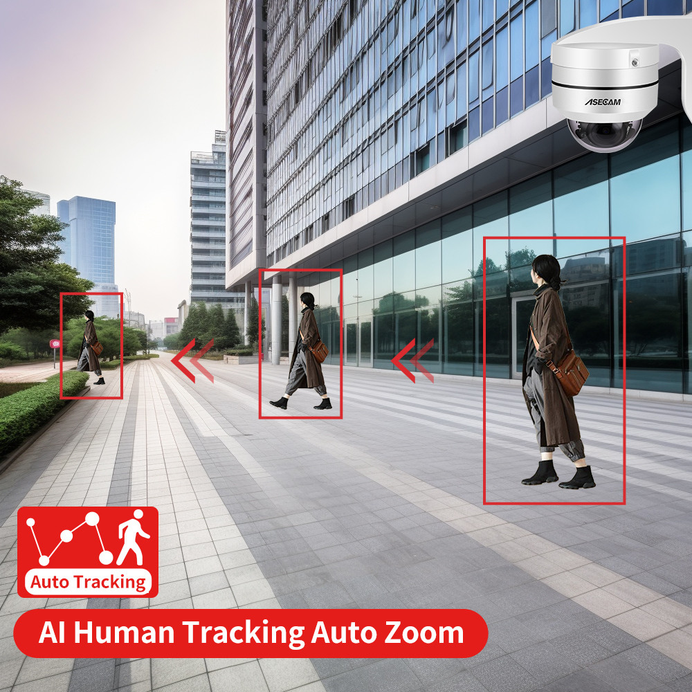 Hikvision Compatible 8MP 4K PTZ IP Camera Outdoor Dome Onvif PoE 5X Optical Zoom CCTV Audio AI Auto