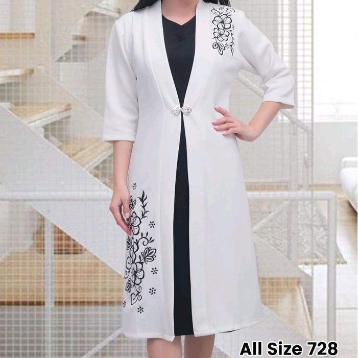 cnm Dress blazer body panjang 728 1 set / dress blazer