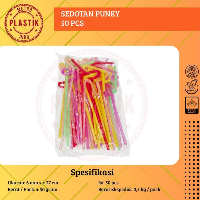 Sedotan Plastik Punky / Spiral / Ulir Isi 50pcs
