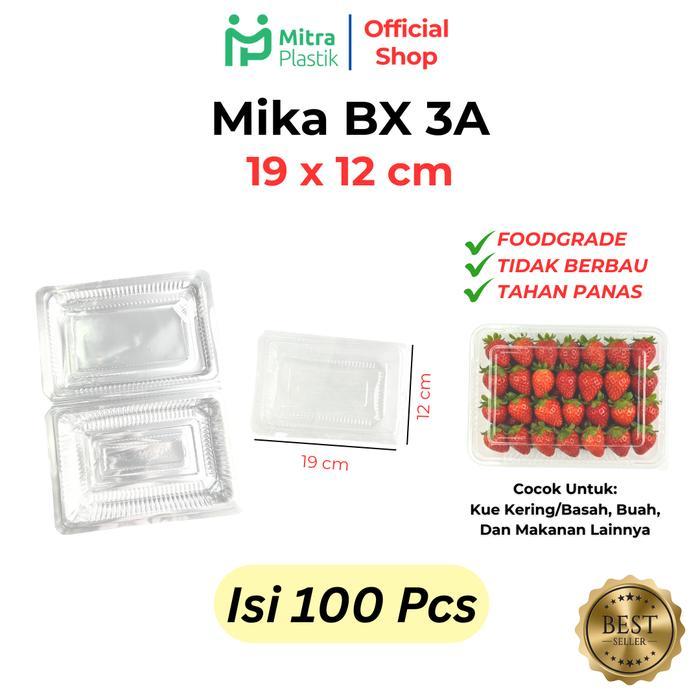 Plastik Mika BX 3A Kotak MIka 100 pcs Box Nasi Kue Dimsum Varian Standar