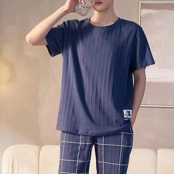 Best Seller Baju Tidur Piyama Pria Kaos Stelan Pendek Cowok Celana Original