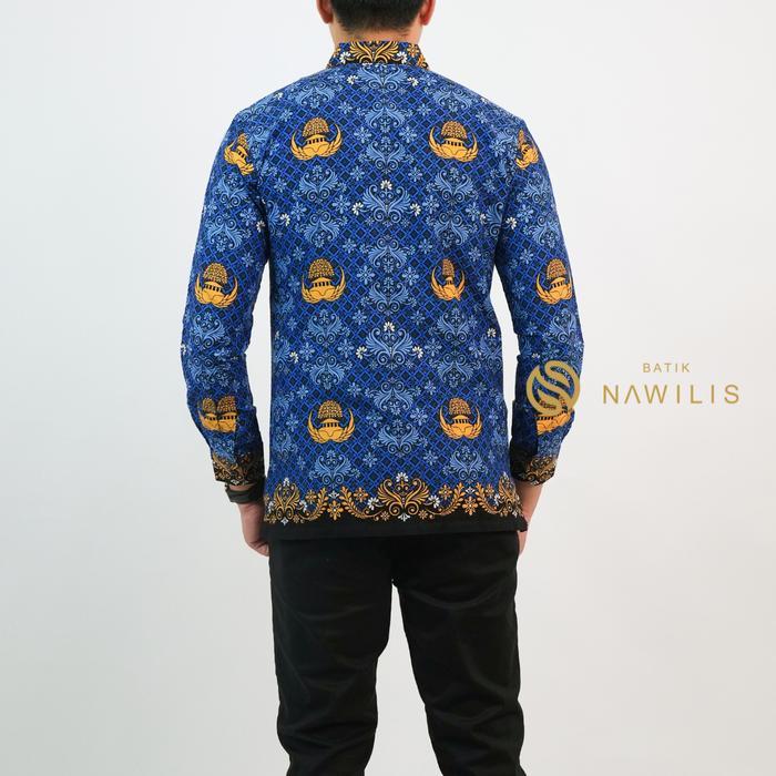Batik Nawilis Kemeja Katun Pria Slimfit Lapis Furing Premium Motif Korpri Pria Pasti Ori