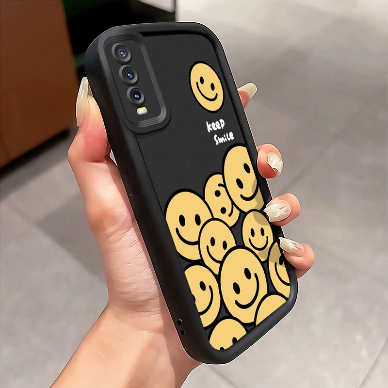Casing Hp VIVO Y20 Y20s Y20i Y20T Y12s Y12a Y30G Y11s Case Casing HP Emoji tas Pola kasus ponsel tan