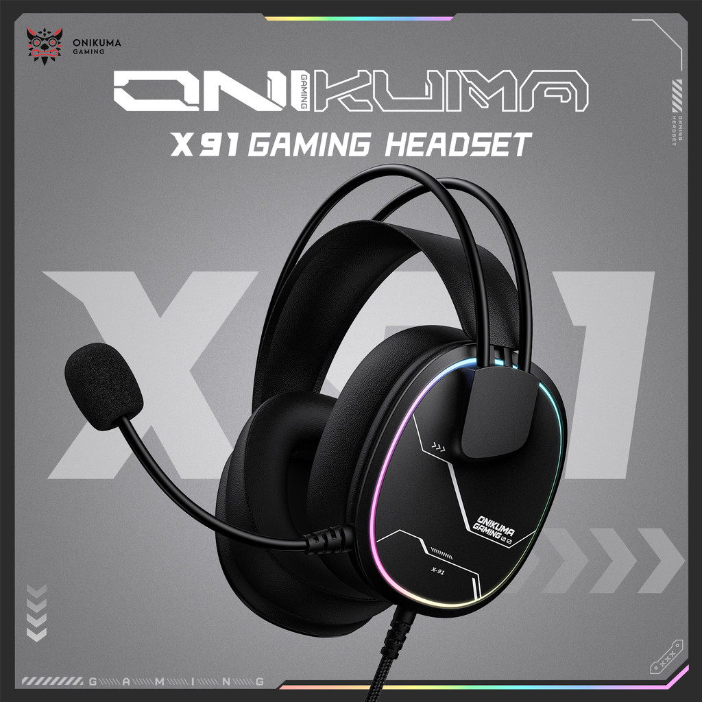 ONIKUMA X91 Gaming Headset Hi-Fi Surround Sound/USB Sound Card for PC PS Wired Gaming Headset