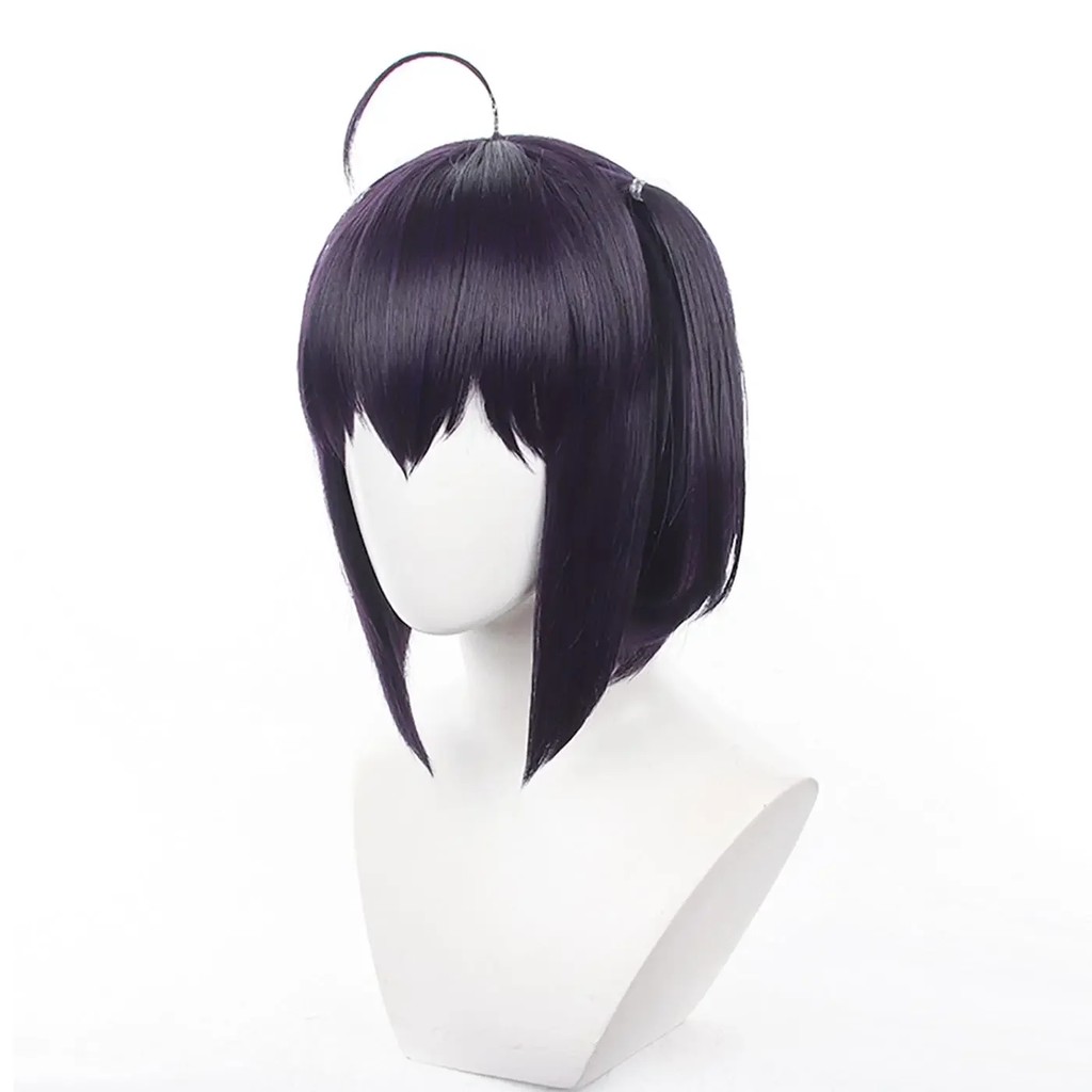 Takanashi Rikka Cosplay Wig Short Purple Black Heat Resistant Synthetic Hair Wigs For Women Girls
