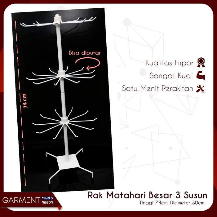 Rak Display Matahari Putar 3 Susun BESAR Besi Kuat Tebal Impor