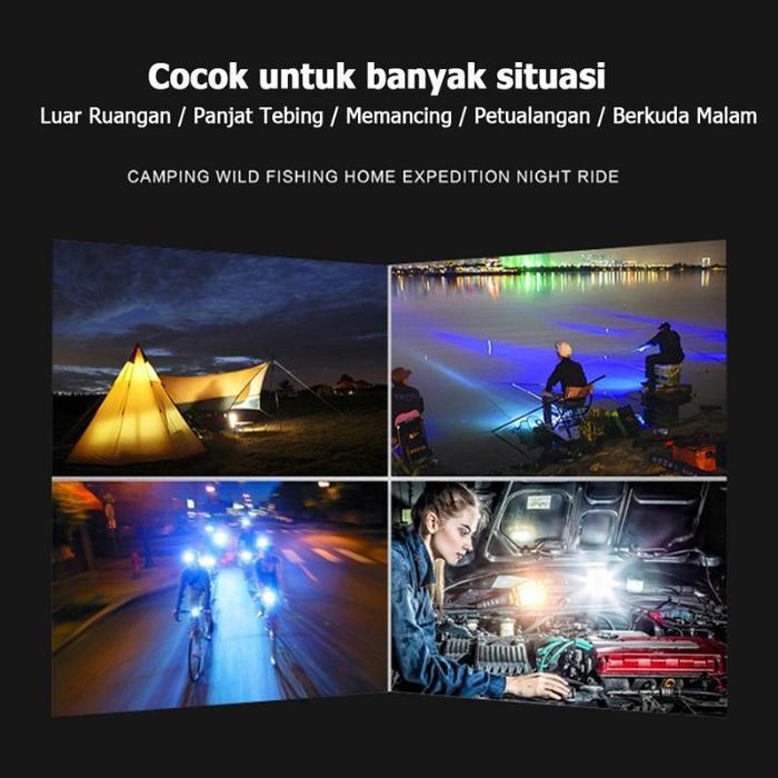 Senter Kepala LED Headlamp Super Terang / Lampu Kepala Zoom Outdoor Tahan Lama