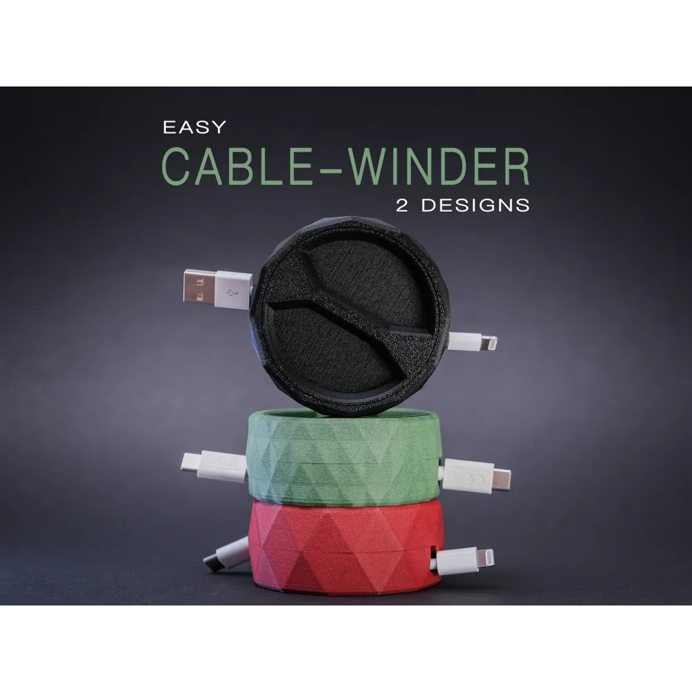Easy Cable Winder – Cable Winder Organizer, Portable, 3D Print