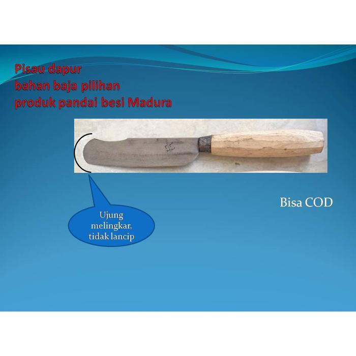 Pisau dapur asli Madura bilah 14 cm ujung lengkung / pisau baja / pisau tajam / todik sossok