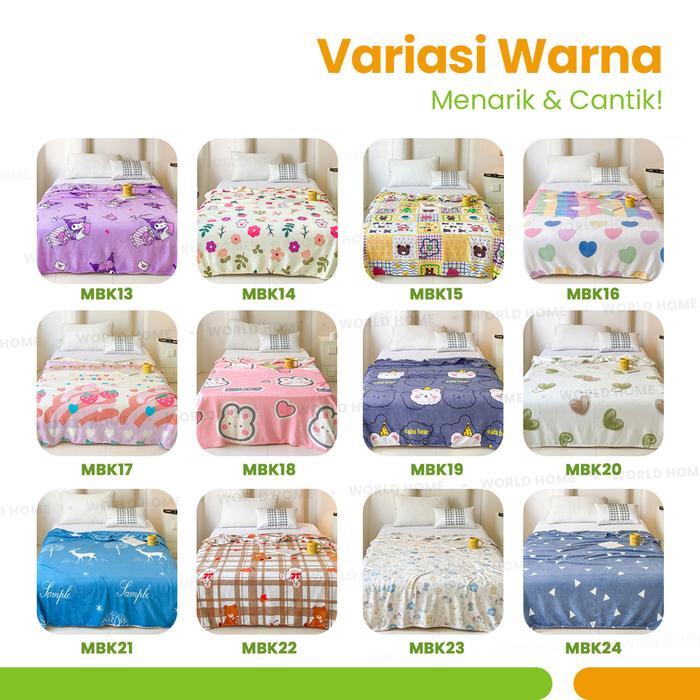 Bonita World - Selimut Bulu Premium 475 Gram Ukuran 140X200Cm Halus & Hangat Nyaman Sepanjang Malam