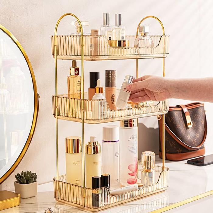 Rak Aqua Gelas Estetik Rak Serbaguna Tempat Kosmetik Tempat Aqua Gelas Estetik Mewah