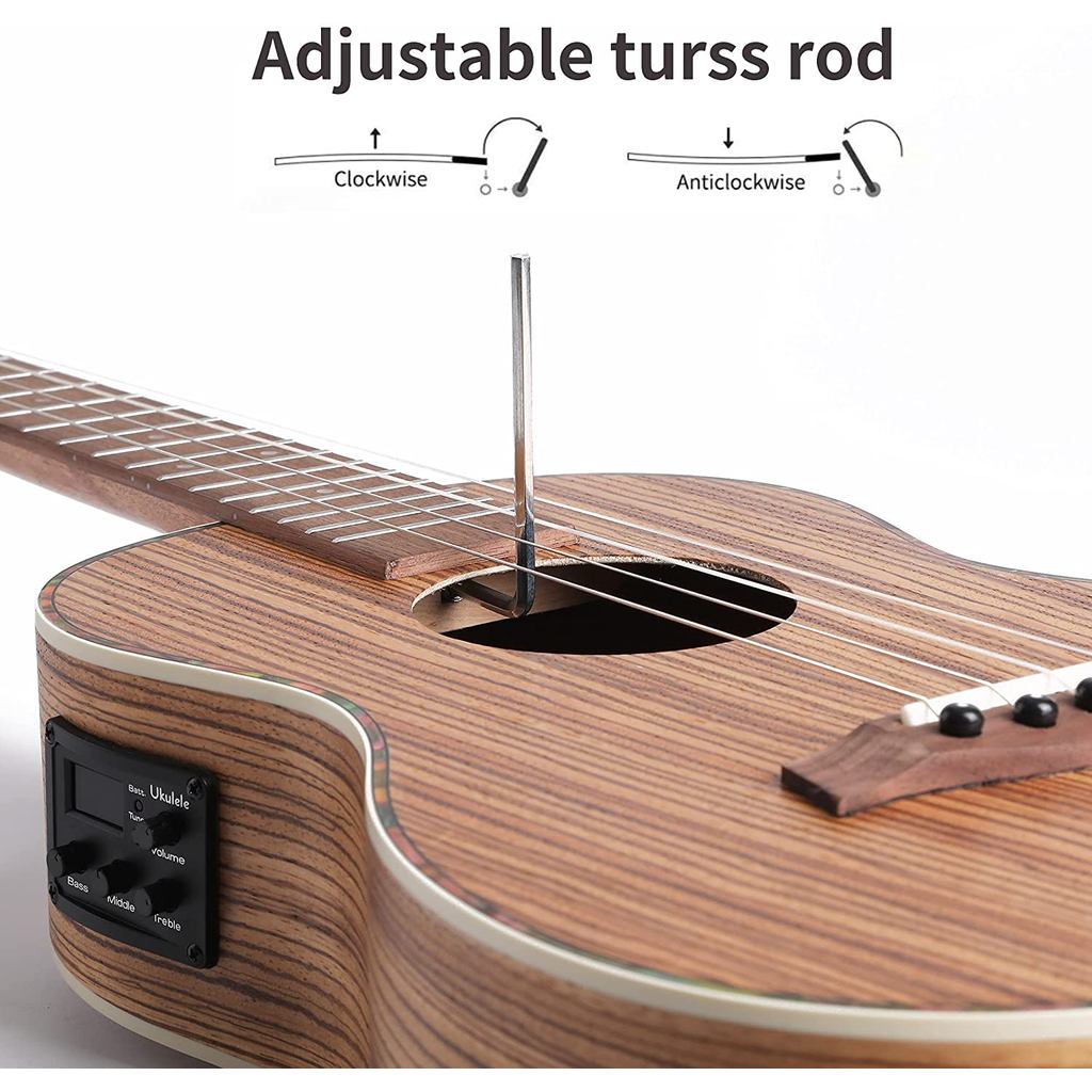 Batking Baritone Electric Ukulele,30 Inch uke Kit for Adults Beginners and Professional Players