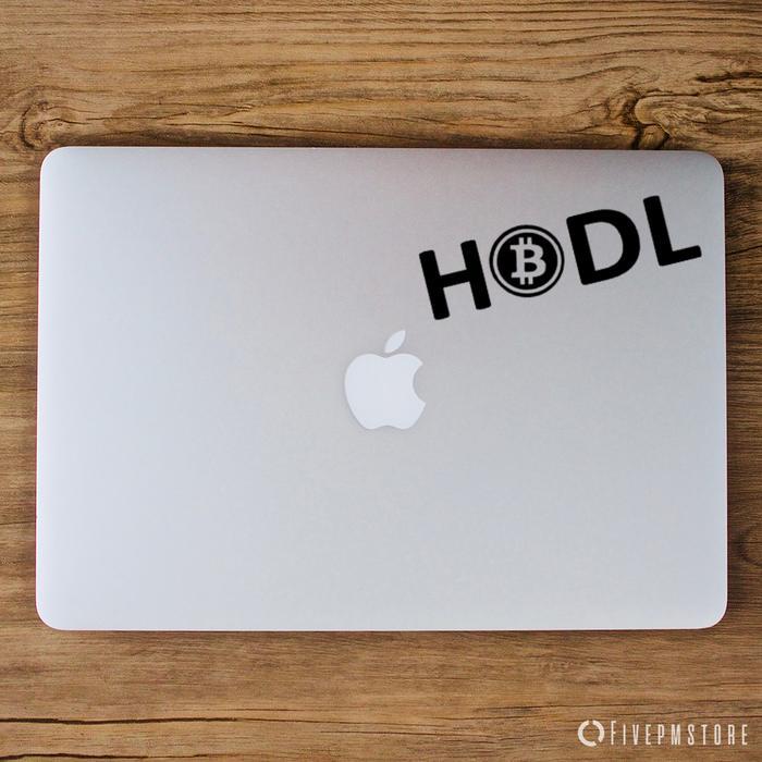 Stiker Laptop Bitcoin HODL - Stiker Crypto HODL BTC cocok untuk MacBoo