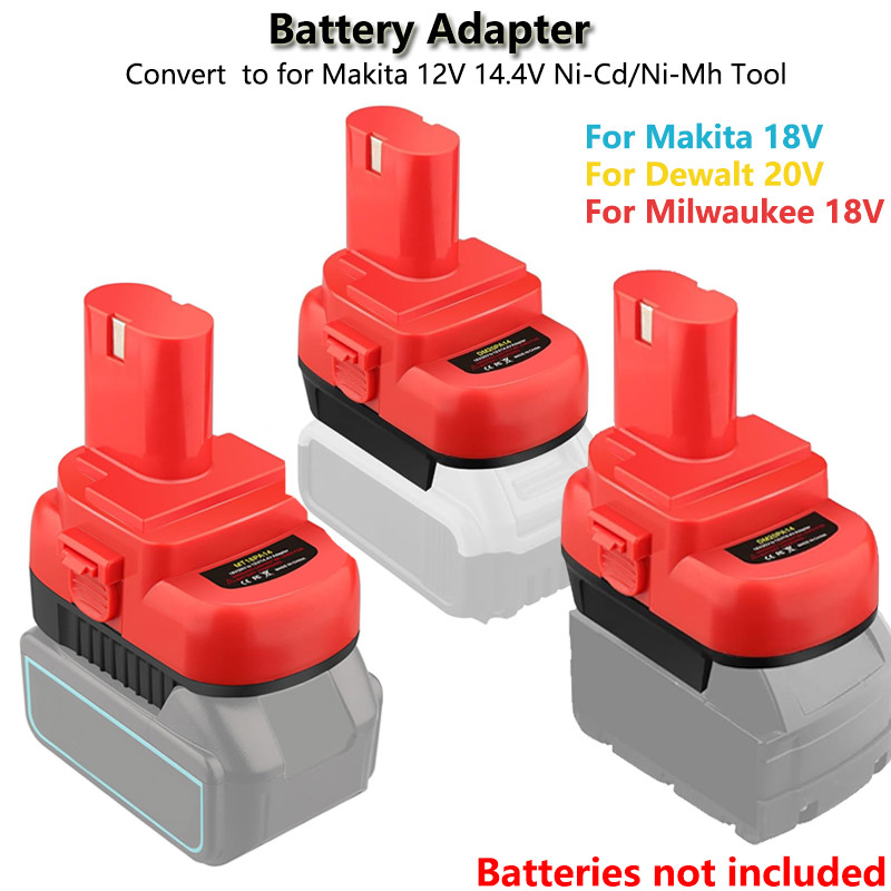 For Makita/Milwaukee/Dewalt 18V20V Li-Ion Battery Adapter Convert To for Makita 12V/14.4V Ni-CD