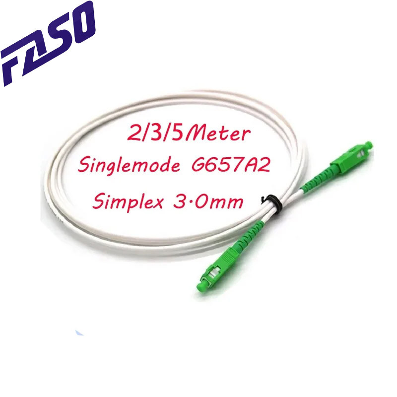 10Pcs SC/APC-SC/APC Fiebr Optic Cable Singlemode G657A2 Fiber Optic Patch Cord SX Core 3.0mm SM 9/12