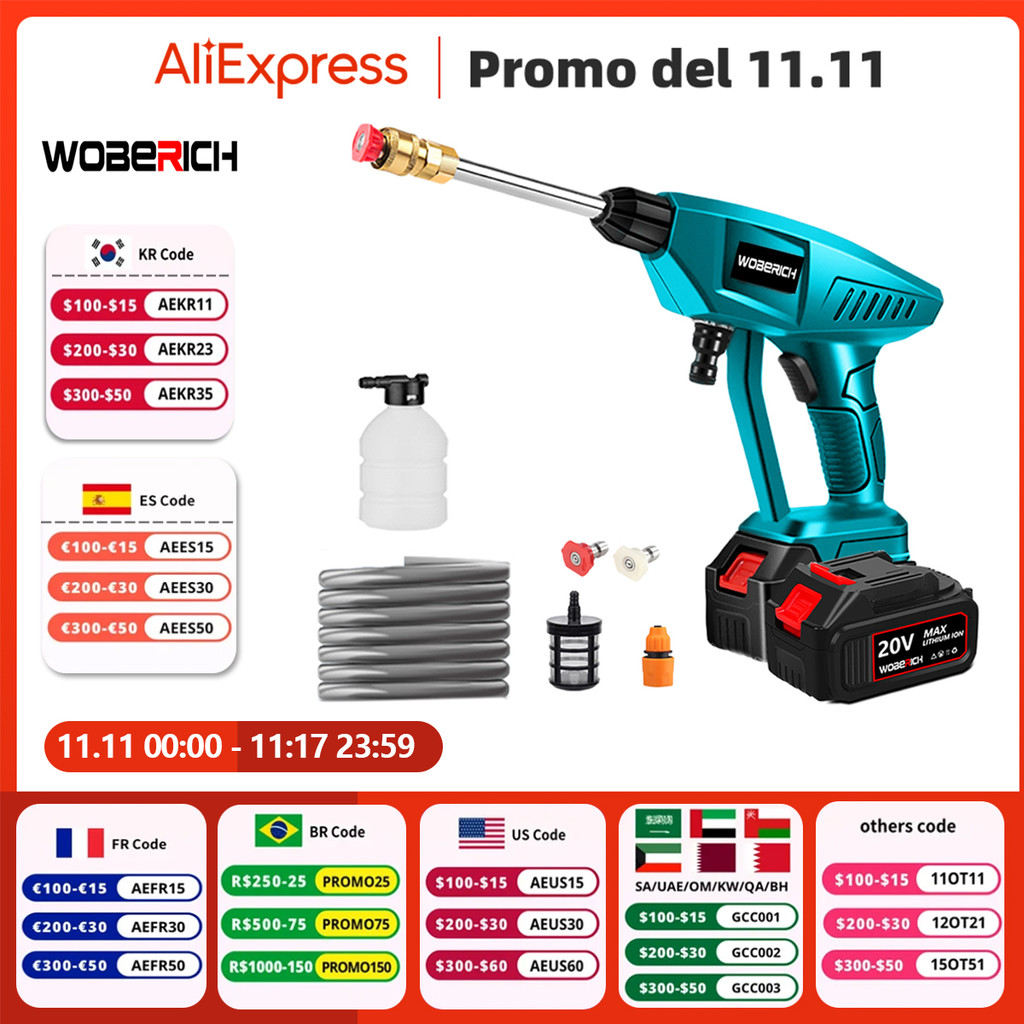 Cordless High Pressure Cleaner Washer Car Wash Pressure Water Cleaning Machine Portable Water Gun Wa