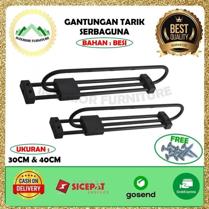 Gantungan Panci Serbaguna Tarik Dorong Panjang Rak Lemari Kitchen Set Rak Gantung