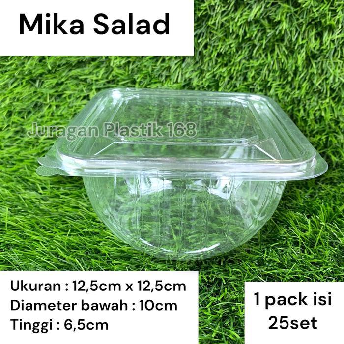 MIKA SALAD PLASTIK TS-01 - TRAY MANGKOK KOTAK BUAH BENING 500ML