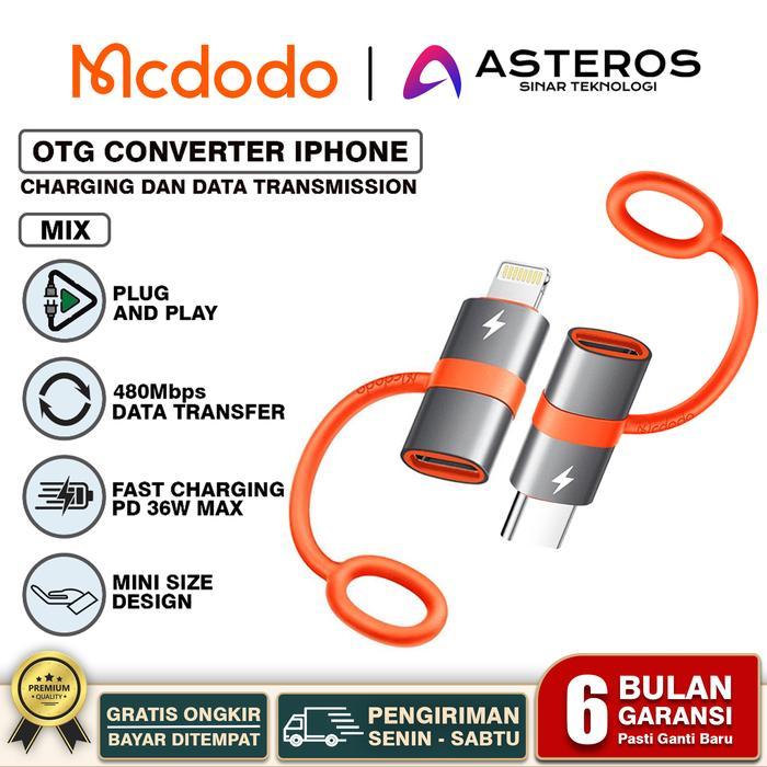 Converter Splitter Otg Iphone To Type C Audio + Charger +Data Transfer