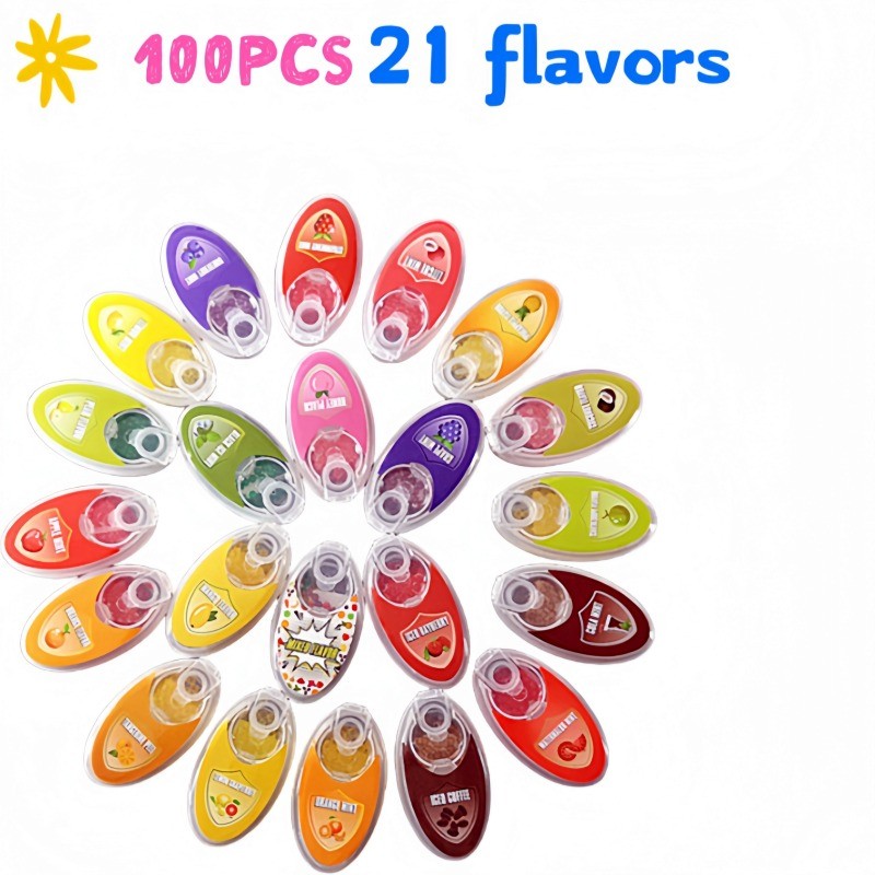 Diy Portable 100 Mint Mixed Fruit Flavored Flavor Beads, Black Ice Mint Brush Ball Caules