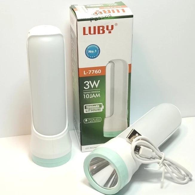 LUBY L-7760 EMERGENCY LED 20 SMD + SENTER LED 3W PUTIH