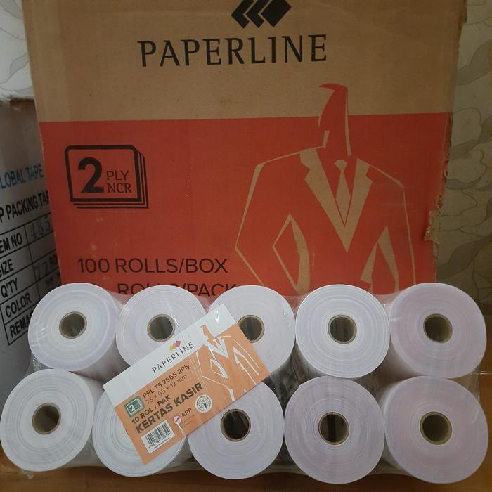 Kertas Kasir, Register Roll, Telstruk 2 Ply, 75Mm X 65Mm, Paperline