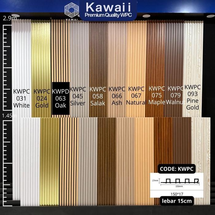 Top Wall Panel WPC Wood Premium 1.45 meter x 15.5cm dekorasi dinding Panel Kayu 3D READY MEDAN