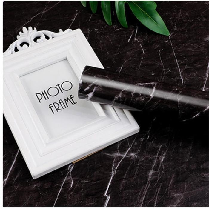 Top Wallpaper Sticker Dinding Dapu Kabinet Ruang Tamu Meja Marmer Hitam Kamar Pvc Glossy Kertas