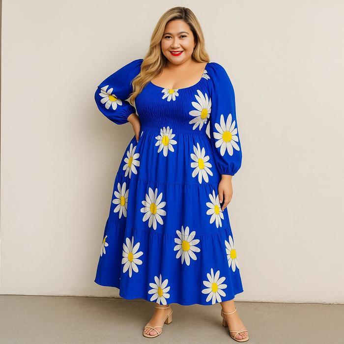 Daster Sabrina Rayon Lengan Panjang Wanita Canda Dress Balon Casual