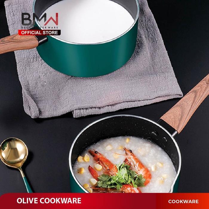 Teflon Frypan Penggorengan Olive Panci Soup Olive Panci Milk Pot Gagang Kuping Panci Soup Dengan