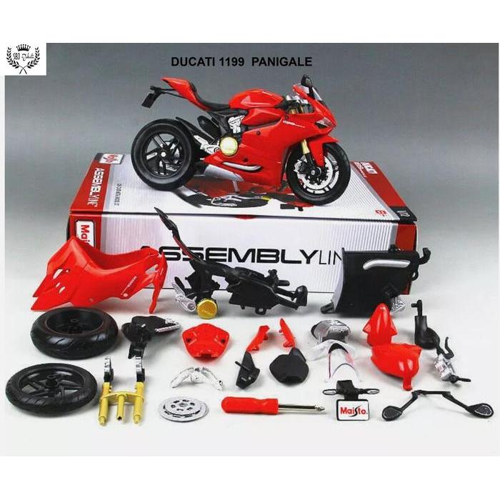 MAISTO DIY DIECAST SEPEDA MOTOR SKALA 1:12 UKURAN BESAR ASSEMBLY LINE ORIGINAL LICENSED PRODUCTS