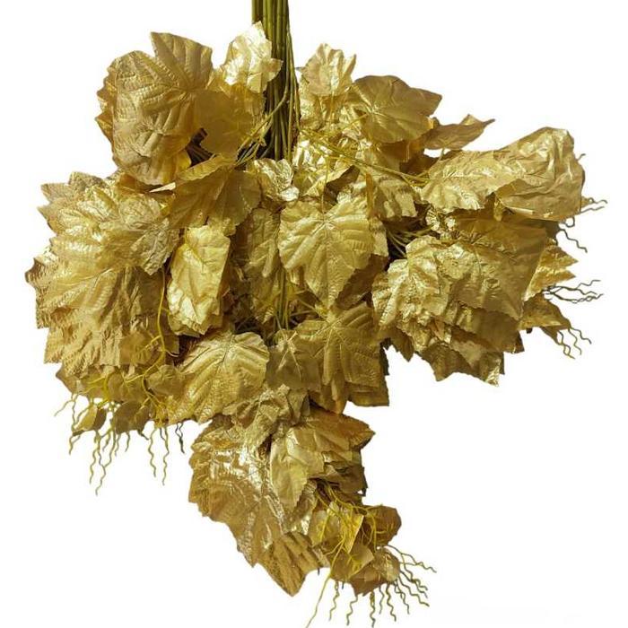Daun Dekorasi Premium Artificial Plastik Hijau Putih Gold 1 Lusin 12 Batang Dekorasi Wedding /Cz-011
