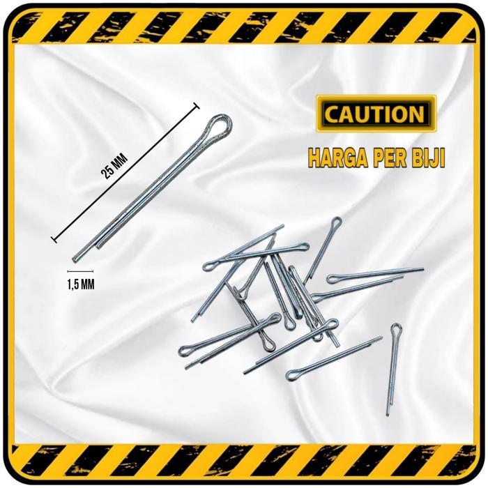 Split Pen Spipen Pin Klip Kawat Kancing Penahan Mur Baut Panjang 2,5 CM 1,6 x 25 MM