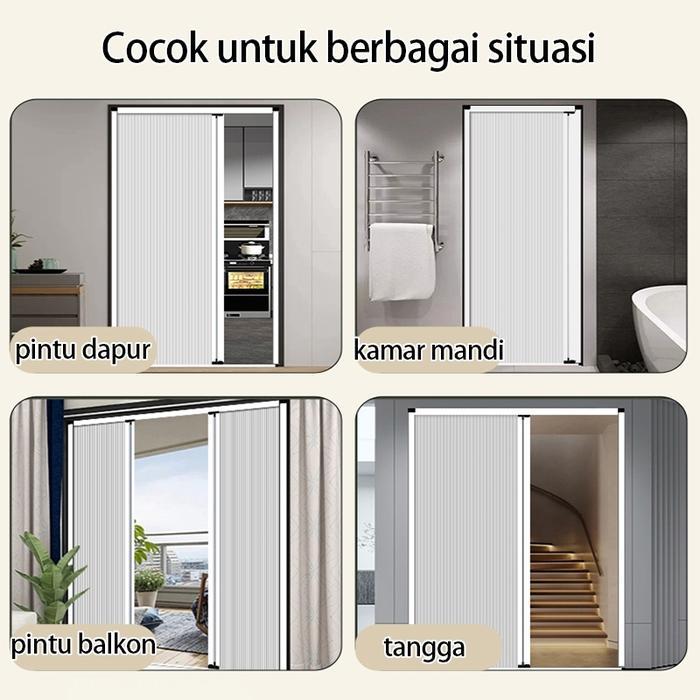 Pintu lipat geser sliding Honeycomb Anti Karat pintu lipat geser sunyi kamar mandi penyekat ruangan