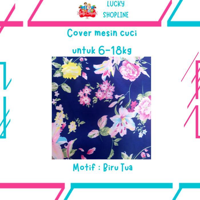 cover mesin cuci 2 tabung - sarung mesin cuci 2 tabung - cover mesin cuci - ukuran 6-18kg Bunga Pink