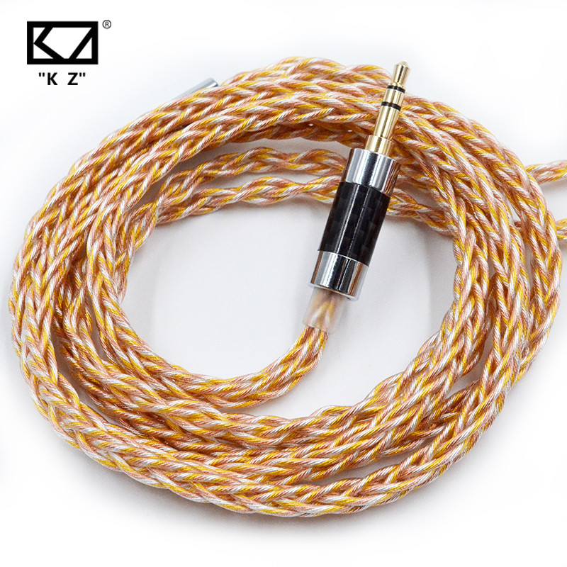 Kz 8 Core Gold Sier Copper Mixed Plated Upgrade Cable Earphones Cable With 3.5Mm 0.75Mm Pin Kz Zsn
