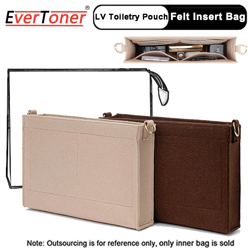 EverToner For LV Toiletry Pouch 19 26 Bag Purse Felt Insert Organizer Makeup Handbag Travel Inner