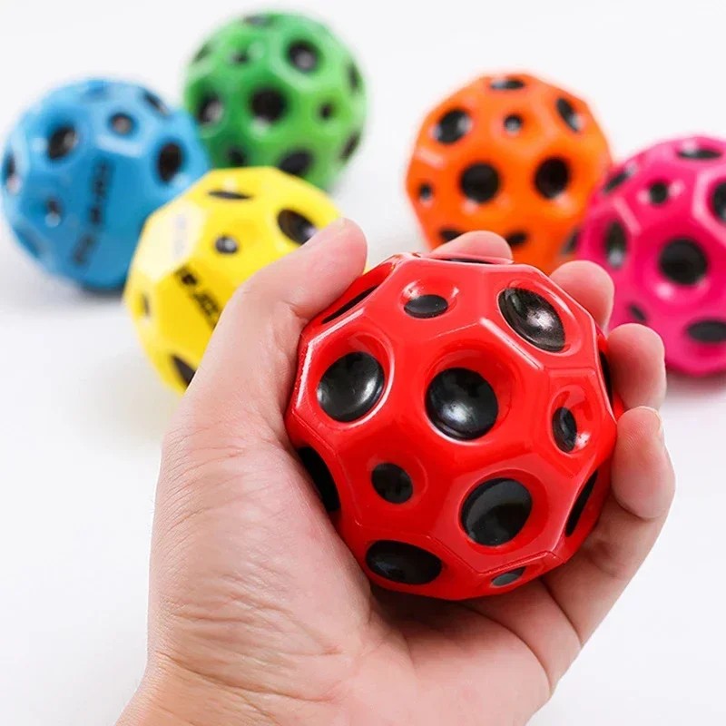 Puppy High Resilience Hole Ball Soft Bouncy Ball Anti-Fall Moon Shape Porous Bouncy Ball Outdoor