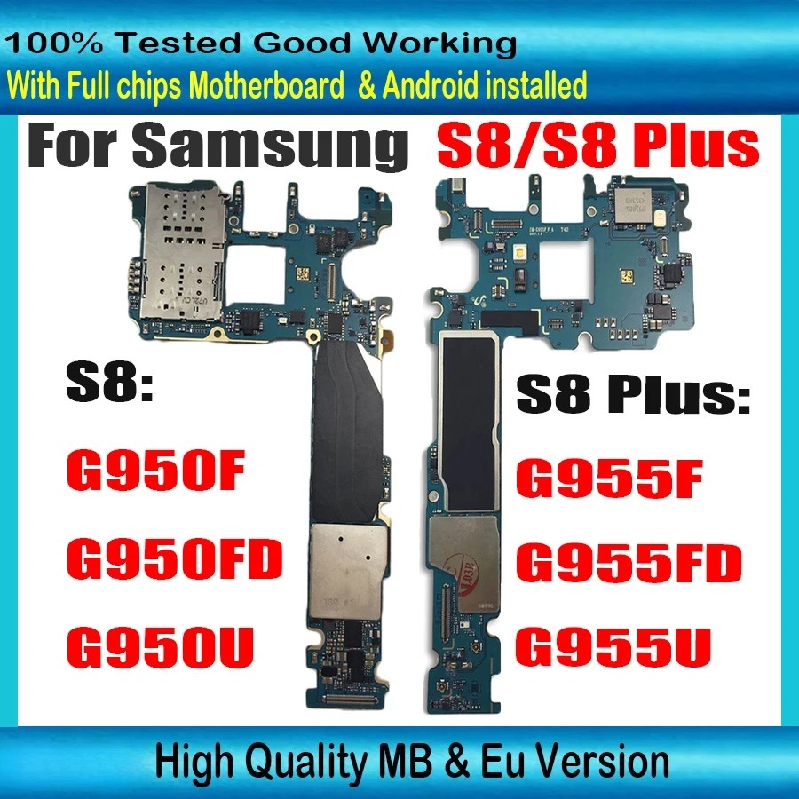 100% Unlocked Motherboard For Galaxy S8 Plus G955F G955Fd S8 G950Fd G950F G950U G955U 64Gb Mainboard