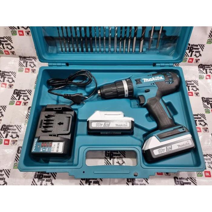Paket Mata Bor 74pc Mesin Bor Baterai Cordless Drill Makita 18V HP488D