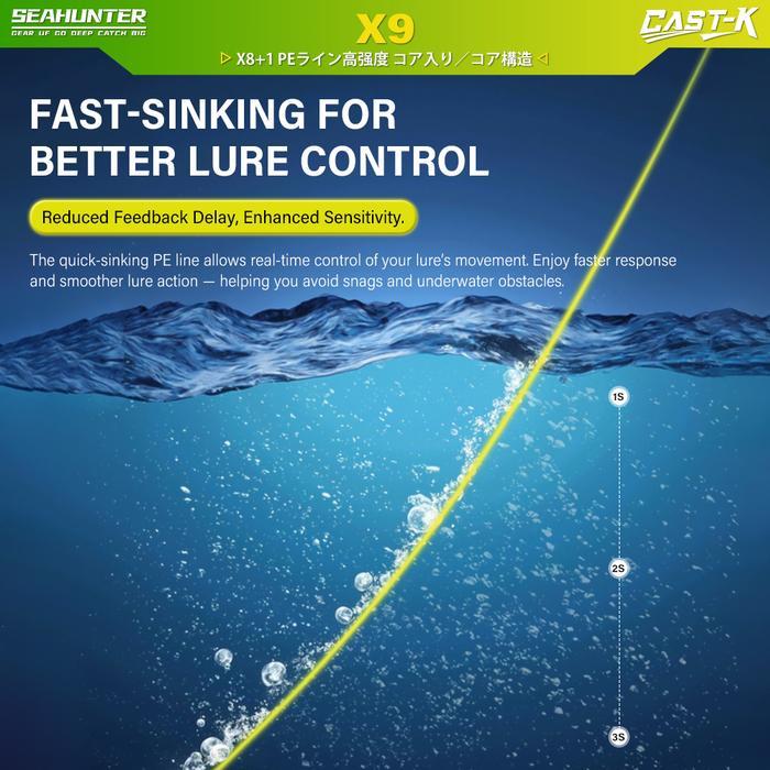[OFFICIAL] KASTKING X SEAHUNTER CAST-K PE X8+1 SINKING LINE SENAR 150M FISHING LINE 8 PE + 1 FEP