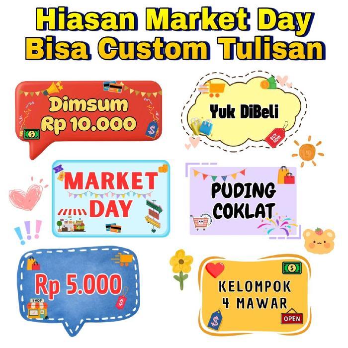 Hiasan Market Day custom tulisan / Photo Props Market Day custom / Aksesoris Market Day / Acc Market