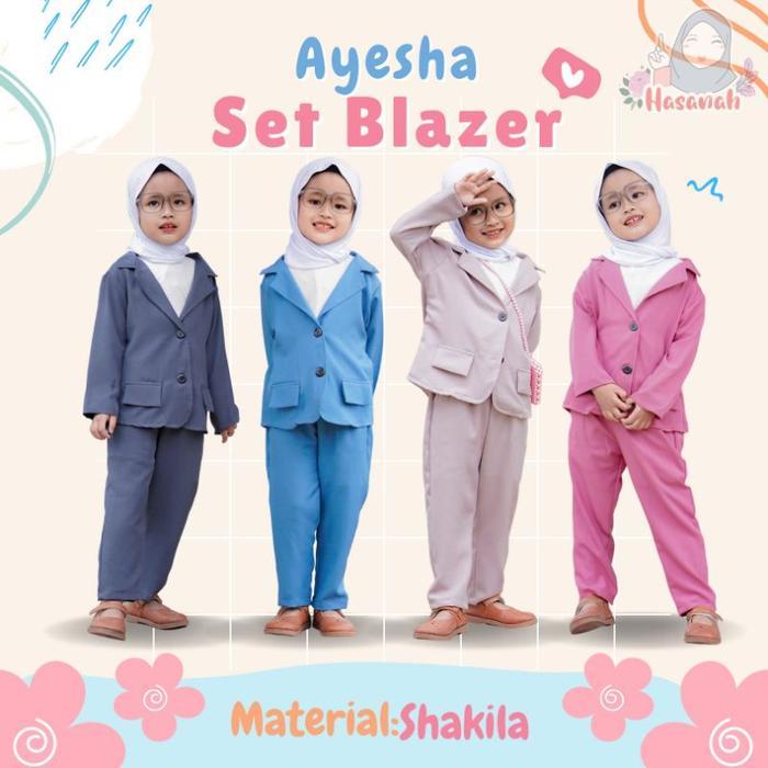 Ini Murah Set Blazzer Anak Ayesha Jas Blazzer Anak Perempuan Lembut Muslim